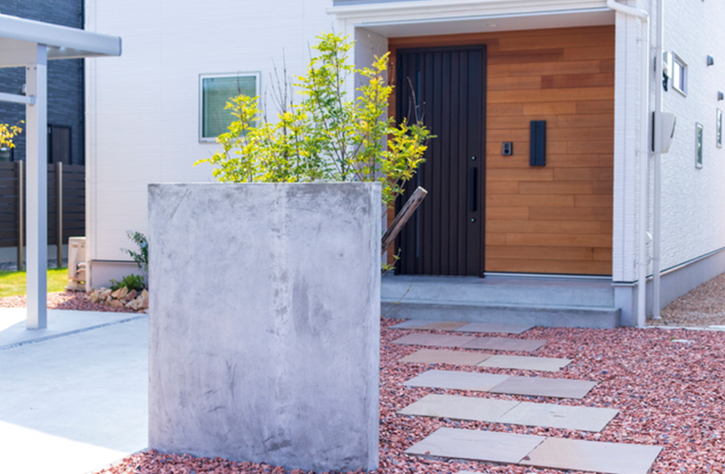 住宅の外構とアプローチの施工例